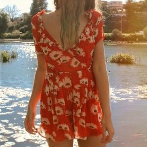 Urban Outfitters Floral V Neck Romper
